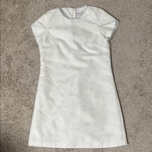 Maria Casero White Sheath Dress Short Raglan Sleeves